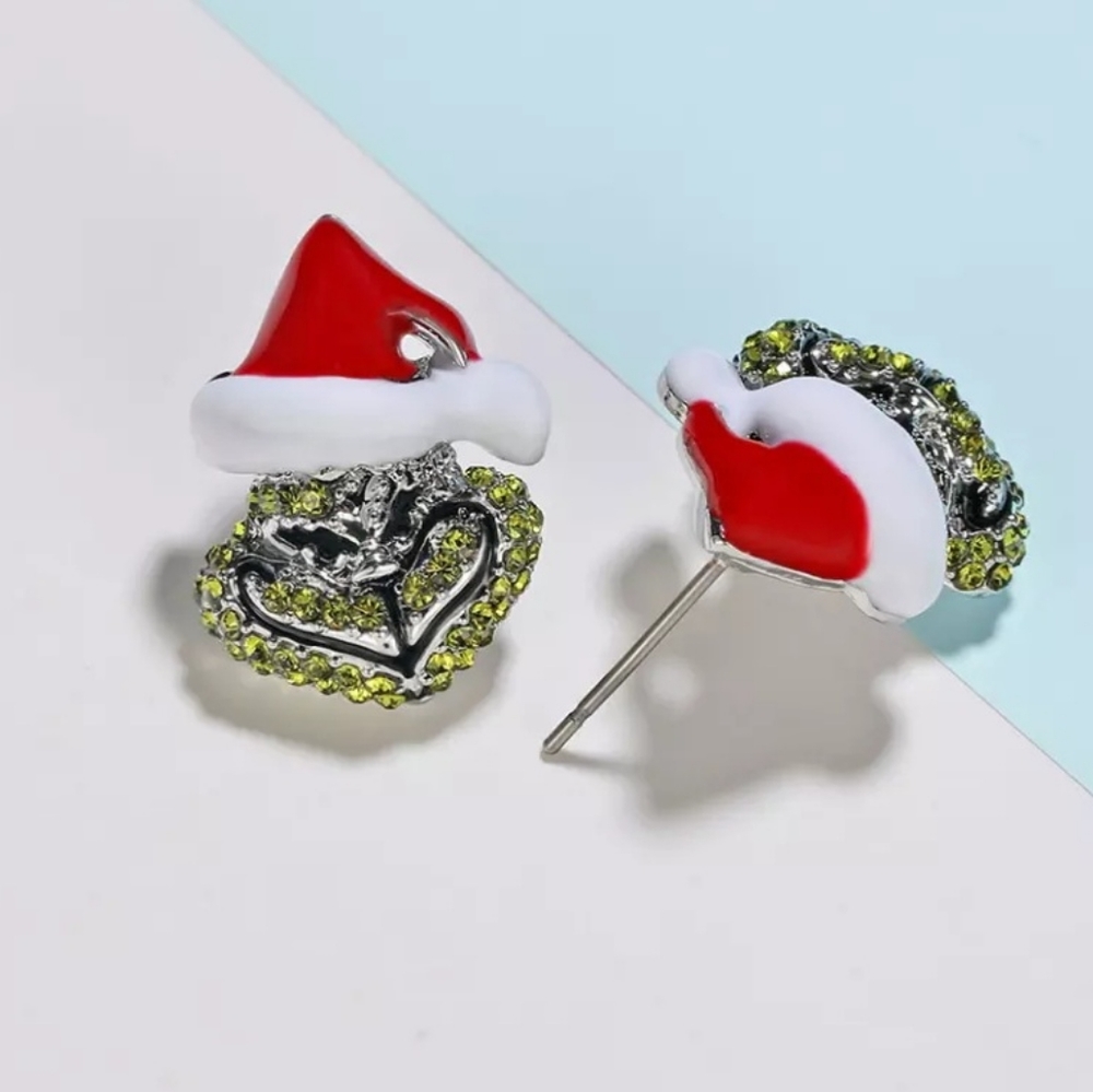 Grinch stud earrings